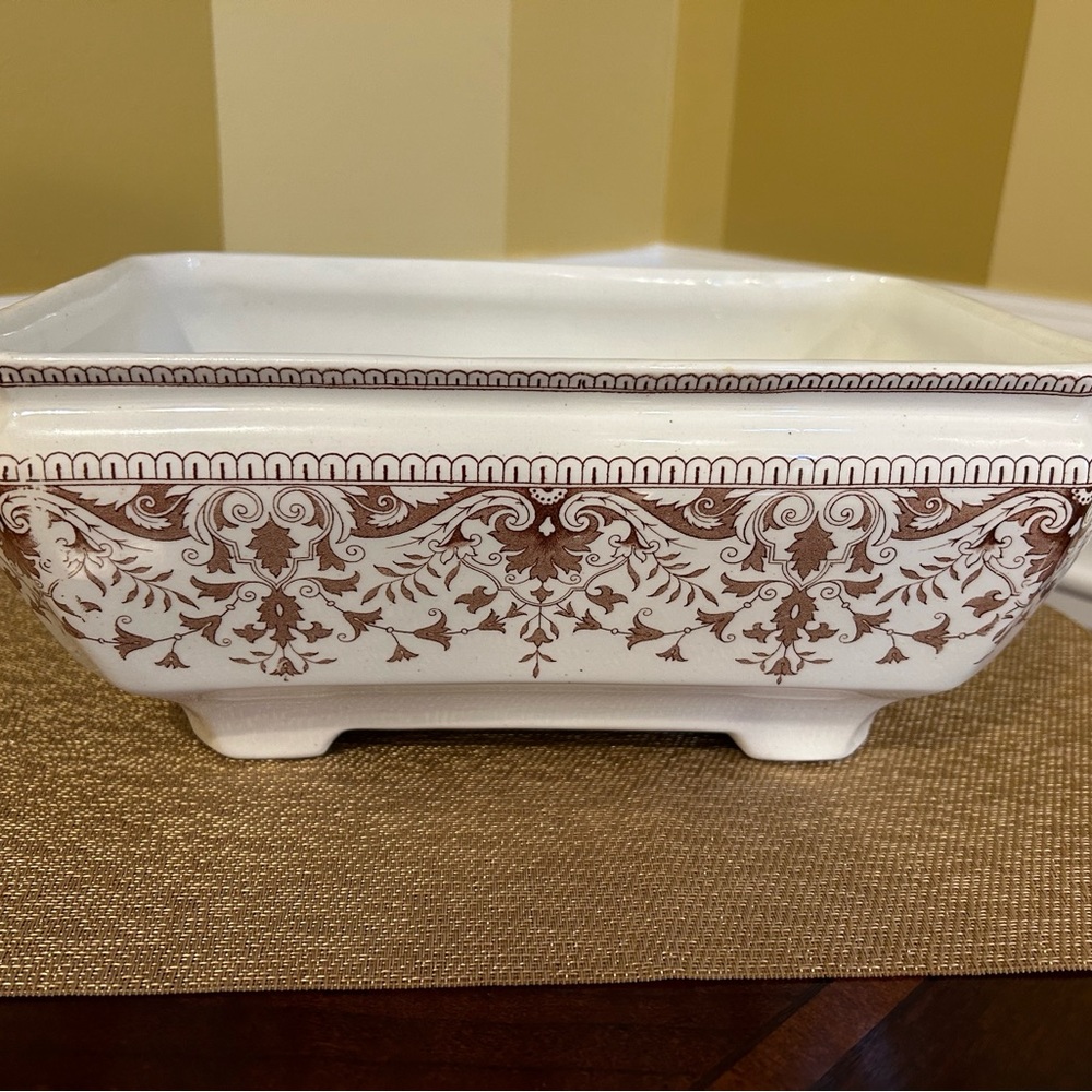 Antique T & R Boote TOURNAY Soup Tureen Brown Transferware , 1885 Aesthetic Move